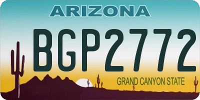 AZ license plate BGP2772