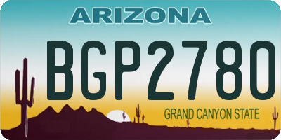 AZ license plate BGP2780