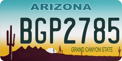 AZ license plate BGP2785