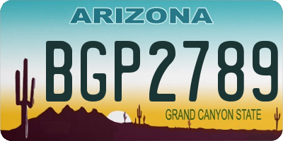 AZ license plate BGP2789
