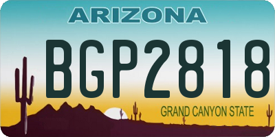 AZ license plate BGP2818
