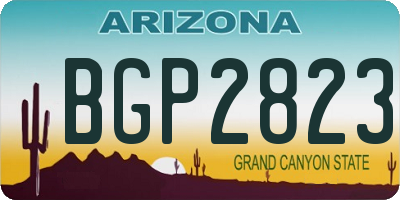 AZ license plate BGP2823