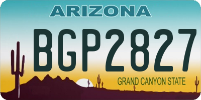 AZ license plate BGP2827