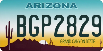 AZ license plate BGP2829