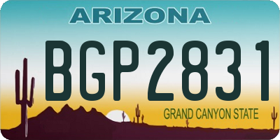 AZ license plate BGP2831
