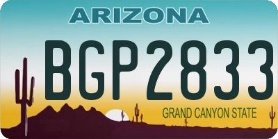 AZ license plate BGP2833
