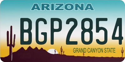AZ license plate BGP2854