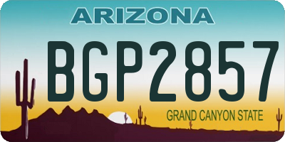 AZ license plate BGP2857