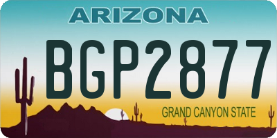AZ license plate BGP2877