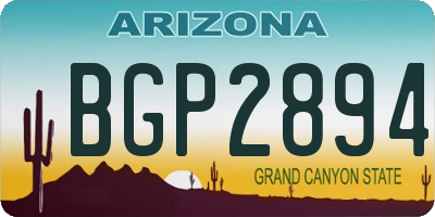AZ license plate BGP2894