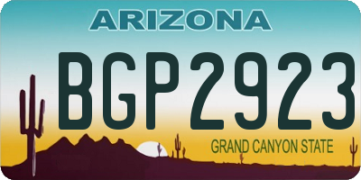 AZ license plate BGP2923