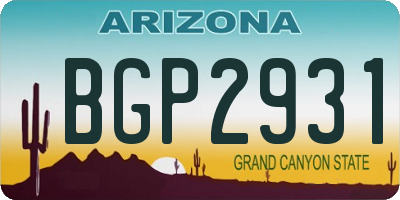 AZ license plate BGP2931