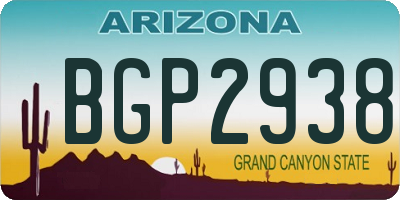 AZ license plate BGP2938