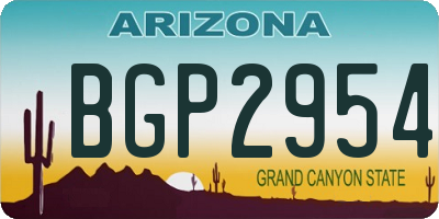 AZ license plate BGP2954