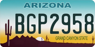 AZ license plate BGP2958