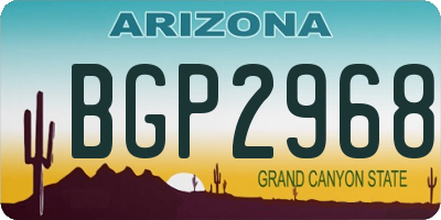 AZ license plate BGP2968