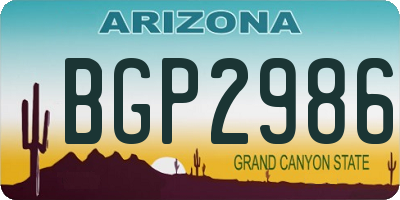 AZ license plate BGP2986