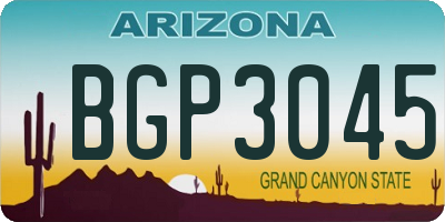 AZ license plate BGP3045