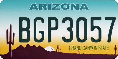 AZ license plate BGP3057