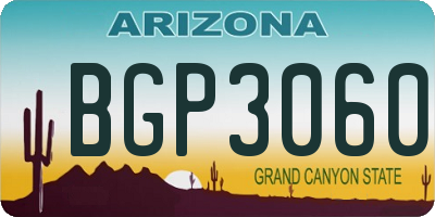 AZ license plate BGP3060