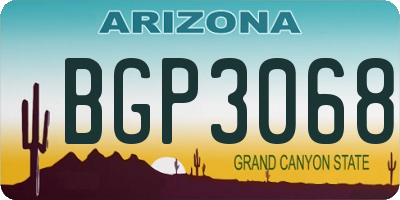 AZ license plate BGP3068