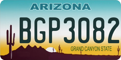 AZ license plate BGP3082