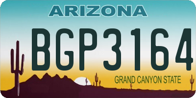 AZ license plate BGP3164