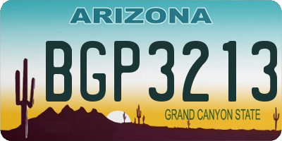 AZ license plate BGP3213