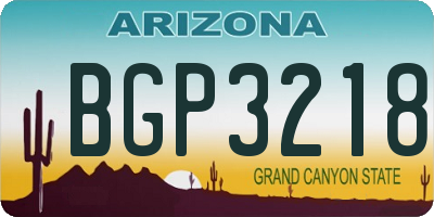 AZ license plate BGP3218