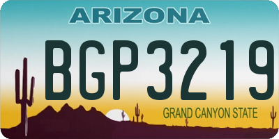 AZ license plate BGP3219
