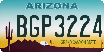 AZ license plate BGP3224