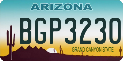 AZ license plate BGP3230