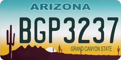 AZ license plate BGP3237