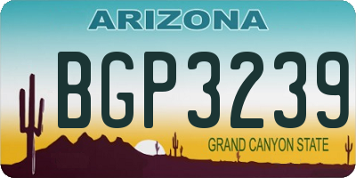 AZ license plate BGP3239