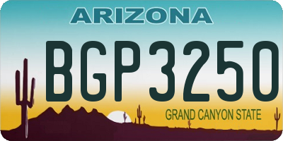 AZ license plate BGP3250