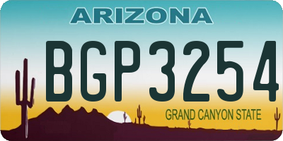 AZ license plate BGP3254
