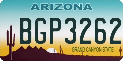 AZ license plate BGP3262