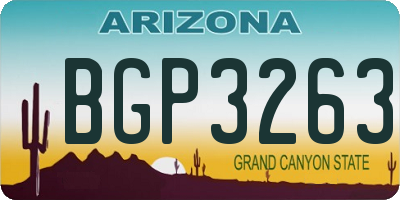 AZ license plate BGP3263