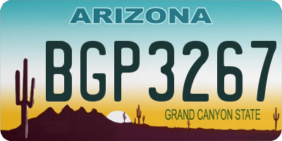 AZ license plate BGP3267