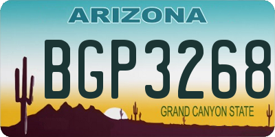 AZ license plate BGP3268