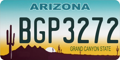 AZ license plate BGP3272