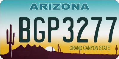 AZ license plate BGP3277