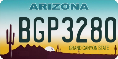 AZ license plate BGP3280