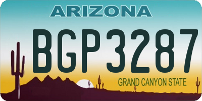 AZ license plate BGP3287