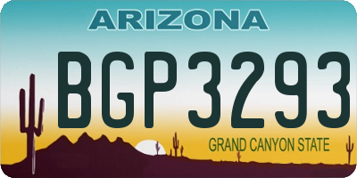 AZ license plate BGP3293