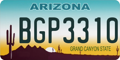AZ license plate BGP3310