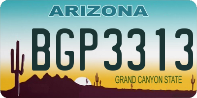 AZ license plate BGP3313
