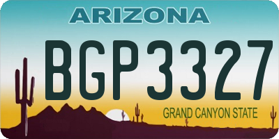 AZ license plate BGP3327