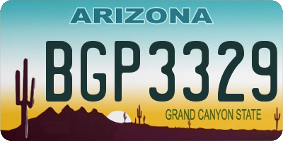 AZ license plate BGP3329
