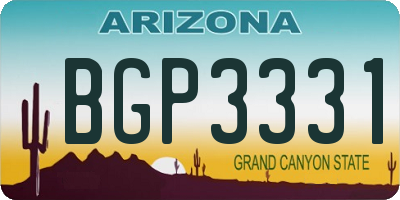 AZ license plate BGP3331